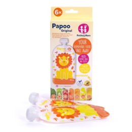 Saszetki na jedzenie Papoo Original Lew 6 szt. wielorazowe PETITE&MARS