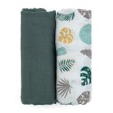 Zestaw otulaczy z muślinu bambusowego 2 szt Misty zielony 120x120 cm PETITE&MARS Zestaw otulaczy z muślinu bambusowego 2 szt Misty zielony 120x120 cm PETITE&MARS