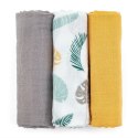 Zestaw pieluszek z muślinu bambusowego 3 szt Moussy żółty mix 68x68 cm PETITE&MARS Zestaw pieluszek z muślinu bambusowego 3 szt Moussy żółty mix 68x68 cm PETITE&MARS