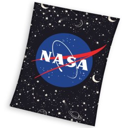 Koc polarowy 130x170 Nasa czarny niebieski pled dziecięcy C24