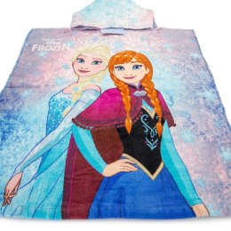 Poncho dla dzieci 50x100 Frozen Anna Elsa różowy ręcznik z kapturem dziecięcy S24