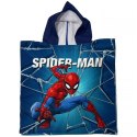 Poncho dla dzieci 50x100 Spiderman niebieski ręcznik z kapturem dziecięcy S24 Poncho dla dzieci 50x100 Spiderman niebieski ręcznik z kapturem dziecięcy S24