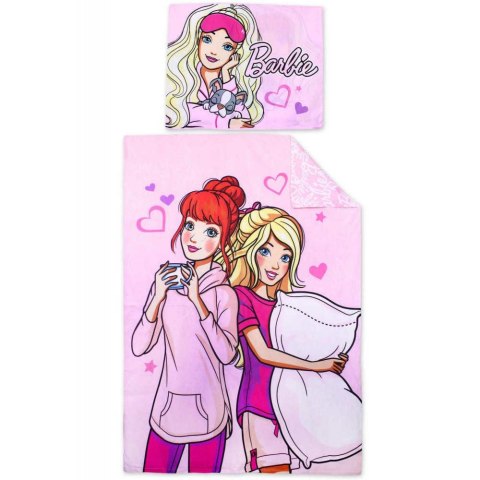 Pościel bawełniana 140x200 Barbie lalki różowa poszewka 70x90 S24 Pościel bawełniana 140x200 Barbie lalki różowa poszewka 70x90 S24