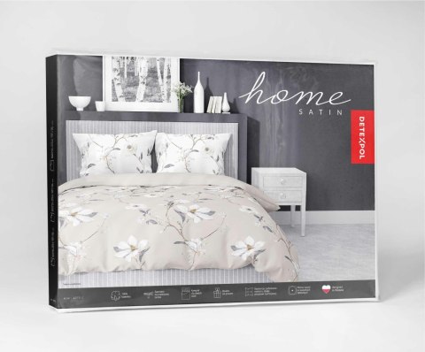 Pościel satynowa 140x200 beżowa kwiaty 4070 C z jedną poszewką Home Satin 80 Pościel satynowa 140x200 beżowa kwiaty 4070 C z jedną poszewką Home Satin 80