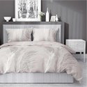 Pościel satynowa 140x200 beżowa liście 4129 C z jedną poszewką Home Satin 80 Pościel satynowa 140x200 beżowa liście 4129 C z jedną poszewką Home Satin 80