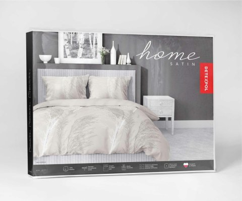 Pościel satynowa 140x200 beżowa liście 4129 C z jedną poszewką Home Satin 80 Pościel satynowa 140x200 beżowa liście 4129 C z jedną poszewką Home Satin 80
