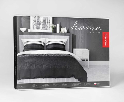 Pościel satynowa 140x200 biała czarna geometria 4917 A z jedną poszewką Home Satin 80 Pościel satynowa 140x200 biała czarna geometria 4917 A z jedną poszewką Home Satin 80