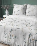Pościel satynowa 140x200 biała zielona kwiaty 4070 B z jedną poszewką Home Satin 80 Pościel satynowa 140x200 biała zielona kwiaty 4070 B z jedną poszewką Home Satin 80
