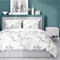 Pościel satynowa 140x200 biała zielona kwiaty 4070 B z jedną poszewką Home Satin 80 Pościel satynowa 140x200 biała zielona kwiaty 4070 B z jedną poszewką Home Satin 80