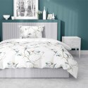 Pościel satynowa 140x200 biała zielona kwiaty 4070 B z jedną poszewką Home Satin 80 Pościel satynowa 140x200 biała zielona kwiaty 4070 B z jedną poszewką Home Satin 80