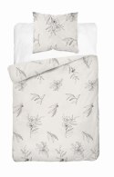Pościel satynowa 140x200 kremowa kwiaty 4916 B z jedną poszewką Home Satin 80