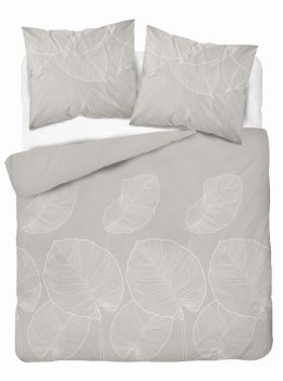 Pościel satynowa 160x200 beżowa liście 4678 B Home Satin 80