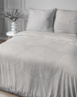 Pościel satynowa 160x200 beżowa liście 4678 B Home Satin 80
