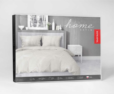 Pościel satynowa 160x200 beżowa liście 4678 B Home Satin 80 Pościel satynowa 160x200 beżowa liście 4678 B Home Satin 80