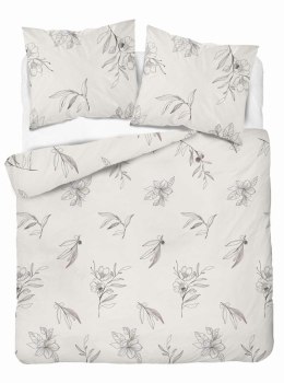 Pościel satynowa 160x200 kremowa kwiaty 4916 B Home Satin 80