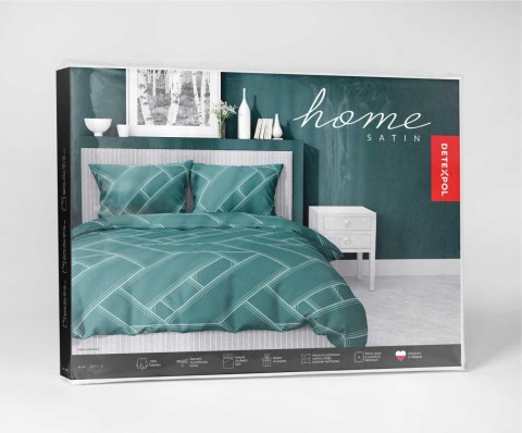 Pościel satynowa 160x200 turkusowa geometria 4911 A Home Satin 80 Pościel satynowa 160x200 turkusowa geometria 4911 A Home Satin 80