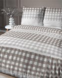 Pościel satynowa 220x200 beżowa kratka 4914 B Home Satin 80