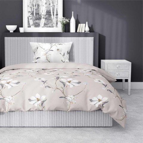Pościel satynowa 220x200 beżowa kwiaty 4070 C Home Satin 80 Pościel satynowa 220x200 beżowa kwiaty 4070 C Home Satin 80