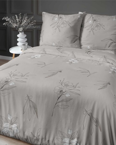 Pościel satynowa 220x200 beżowa kwiaty 4916 A Home Satin 80 Pościel satynowa 220x200 beżowa kwiaty 4916 A Home Satin 80