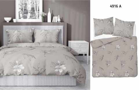 Pościel satynowa 220x200 beżowa kwiaty 4916 A Home Satin 80 Pościel satynowa 220x200 beżowa kwiaty 4916 A Home Satin 80