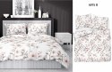 Pościel satynowa 220x200 biała beżowa kwiaty 4915 B Home Satin 80