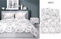 Pościel satynowa 220x200 biała miętowa kwiaty 4915 A Home Satin 80