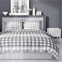 Pościel satynowa 220x200 szara kratka 4914 A Home Satin 80 Pościel satynowa 220x200 szara kratka 4914 A Home Satin 80