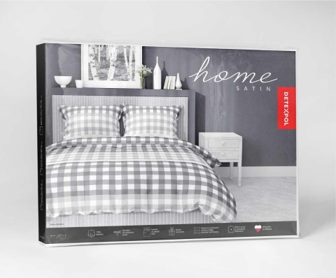 Pościel satynowa 220x200 szara kratka 4914 A Home Satin 80 Pościel satynowa 220x200 szara kratka 4914 A Home Satin 80