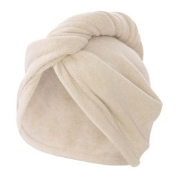Turban ręcznik do włosów Active beżowy mikrofibra
