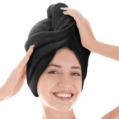 Turban ręcznik do włosów Active czarny mikrofibra Turban ręcznik do włosów Active czarny mikrofibra