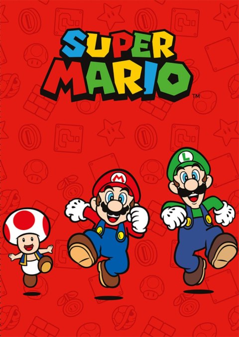 Koc polarowy 100x140 Super Mario 027 czerwony Faro Koc polarowy 100x140 Super Mario 027 czerwony Faro