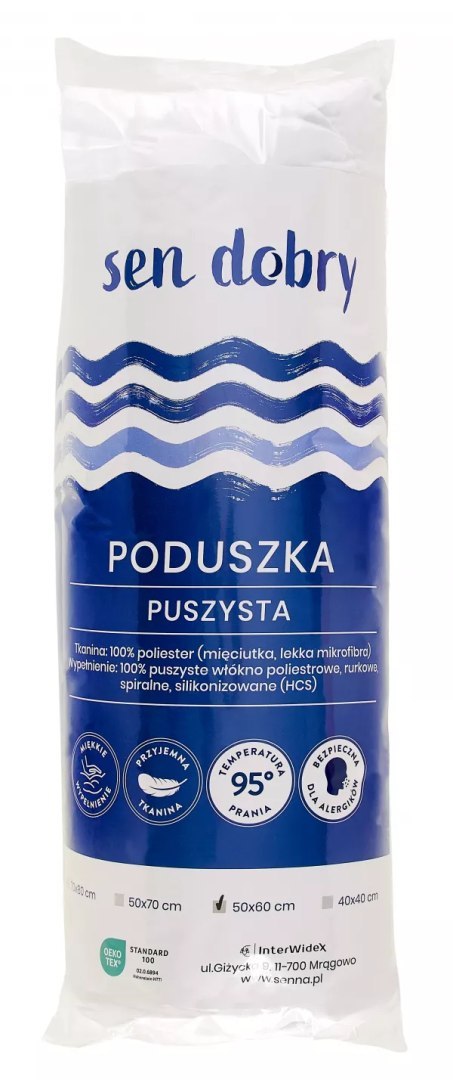 Poduszka antyalergiczna 50x60 Sen dobry biała pikowana Poduszka antyalergiczna 50x60 Sen dobry biała pikowana