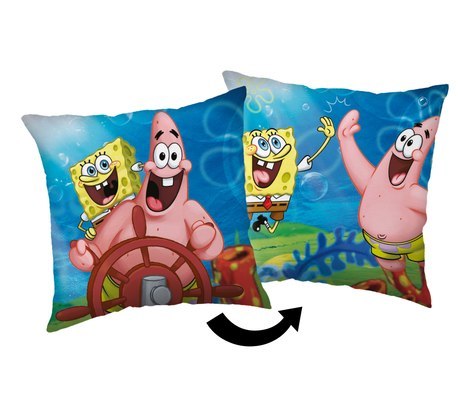 Poduszka dziecięca 40x40 Sponge Bob "Sea" niebieska J24 Poduszka dziecięca 40x40 Sponge Bob "Sea" niebieska J24