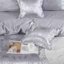 Pościel atłasowa z haftem 220x200 szara AT007 Pościel atłasowa z haftem 220x200 szara AT007