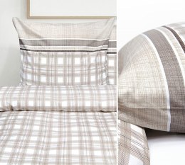 Pościel bawełniana 160x200 Bawaria beżowa kratka Bielbaw Premium