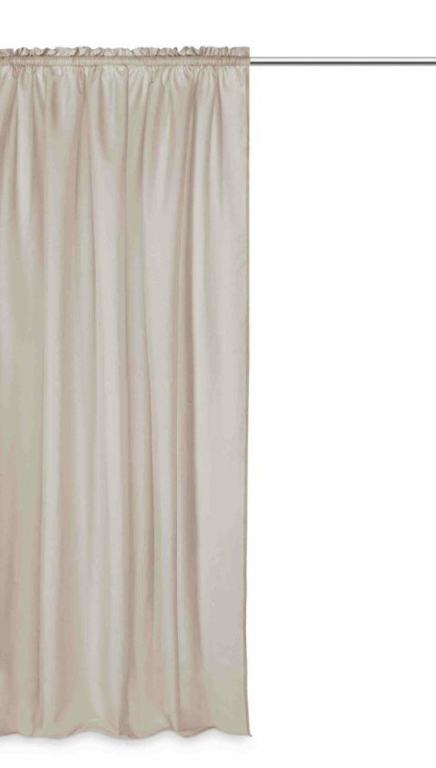 Zasłona gotowa 140x270 taupe na taśmie Viva do salonu Zasłona gotowa 140x270 taupe na taśmie Viva do salonu