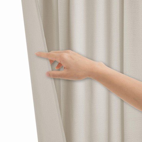 Zasłona gotowa 140x270 taupe na taśmie Viva do salonu Zasłona gotowa 140x270 taupe na taśmie Viva do salonu