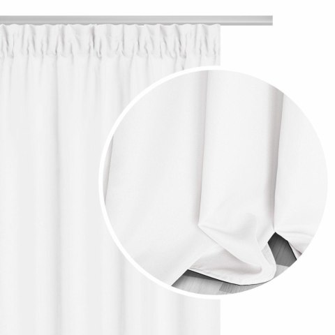 Zasłona gotowa 140x300 biała na taśmie Viva do salonu Zasłona gotowa 140x300 biała na taśmie Viva do salonu