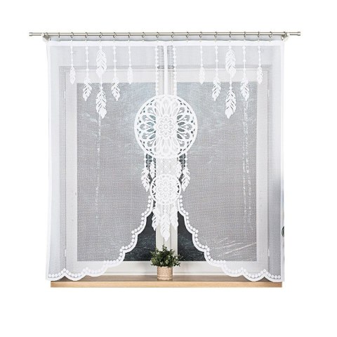 DINA Panel żakardowy gotowy, z motywem łapacza snów, szerokość 160 x wysokość 160, kolor 001 biały 019413/PBL/001/160160/1 DINA Panel żakardowy gotowy, z motywem łapacza snów, szerokość 160 x wysokość 160, kolor 001 biały 019413/PBL/001/160160/1