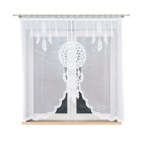 DINA Panel żakardowy gotowy, z motywem łapacza snów, szerokość 160 x wysokość 160, kolor 001 biały 019413/PBL/001/160160/1 DINA Panel żakardowy gotowy, z motywem łapacza snów, szerokość 160 x wysokość 160, kolor 001 biały 019413/PBL/001/160160/1
