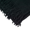 Koc wełniany merynos Buckle 140x200 czarny z frędzlami Koc wełniany merynos Buckle 140x200 czarny z frędzlami