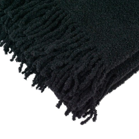 Koc wełniany merynos Buckle 140x200 czarny z frędzlami Koc wełniany merynos Buckle 140x200 czarny z frędzlami