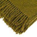 Koc wełniany merynos Buckle 140x200 musztardowy ciemny z frędzlami Koc wełniany merynos Buckle 140x200 musztardowy ciemny z frędzlami