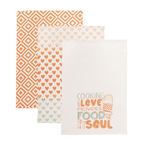 LOVE FOR SOUL Komplet 3 ścierek kuchennych, rozmiar 40x60cm S00013/SCI/001/040060/1 LOVE FOR SOUL Komplet 3 ścierek kuchennych, rozmiar 40x60cm S00013/SCI/001/040060/1