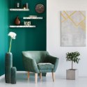 Patera ceramiczna 25x5 Rea zielona beżowa w prążki dekoracyjna Eurofirany Patera ceramiczna 25x5 Rea zielona beżowa w prążki dekoracyjna Eurofirany