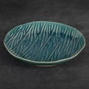 Patera ceramiczna 25x5 Rea zielona beżowa w prążki dekoracyjna Eurofirany Patera ceramiczna 25x5 Rea zielona beżowa w prążki dekoracyjna Eurofirany