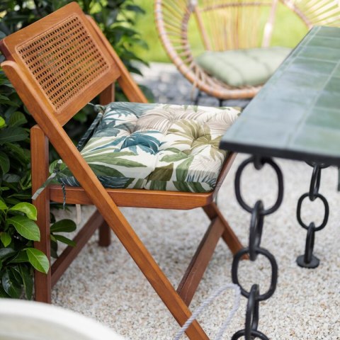 Poduszka siedzisko 40x40x5 Garden beżowa zielona liście ogrodowa wodoodporna Eurofirany Poduszka siedzisko 40x40x5 Garden beżowa zielona liście ogrodowa wodoodporna Eurofirany