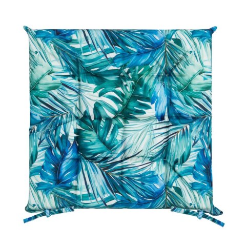 Poduszka siedzisko 40x40x5 Garden turkusowa liście ogrodowa wodoodporna Eurofirany Poduszka siedzisko 40x40x5 Garden turkusowa liście ogrodowa wodoodporna Eurofirany