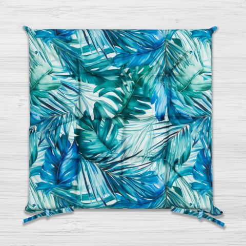 Poduszka siedzisko 40x40x5 Garden turkusowa liście ogrodowa wodoodporna Eurofirany Poduszka siedzisko 40x40x5 Garden turkusowa liście ogrodowa wodoodporna Eurofirany