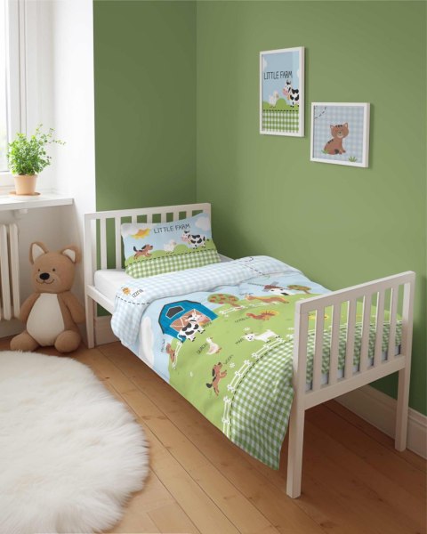 Pościel bawełniana 100x135 4991 B Farma zielona niebieska Mayamoo 22 Pościel bawełniana 100x135 4991 B Farma zielona niebieska Mayamoo 22